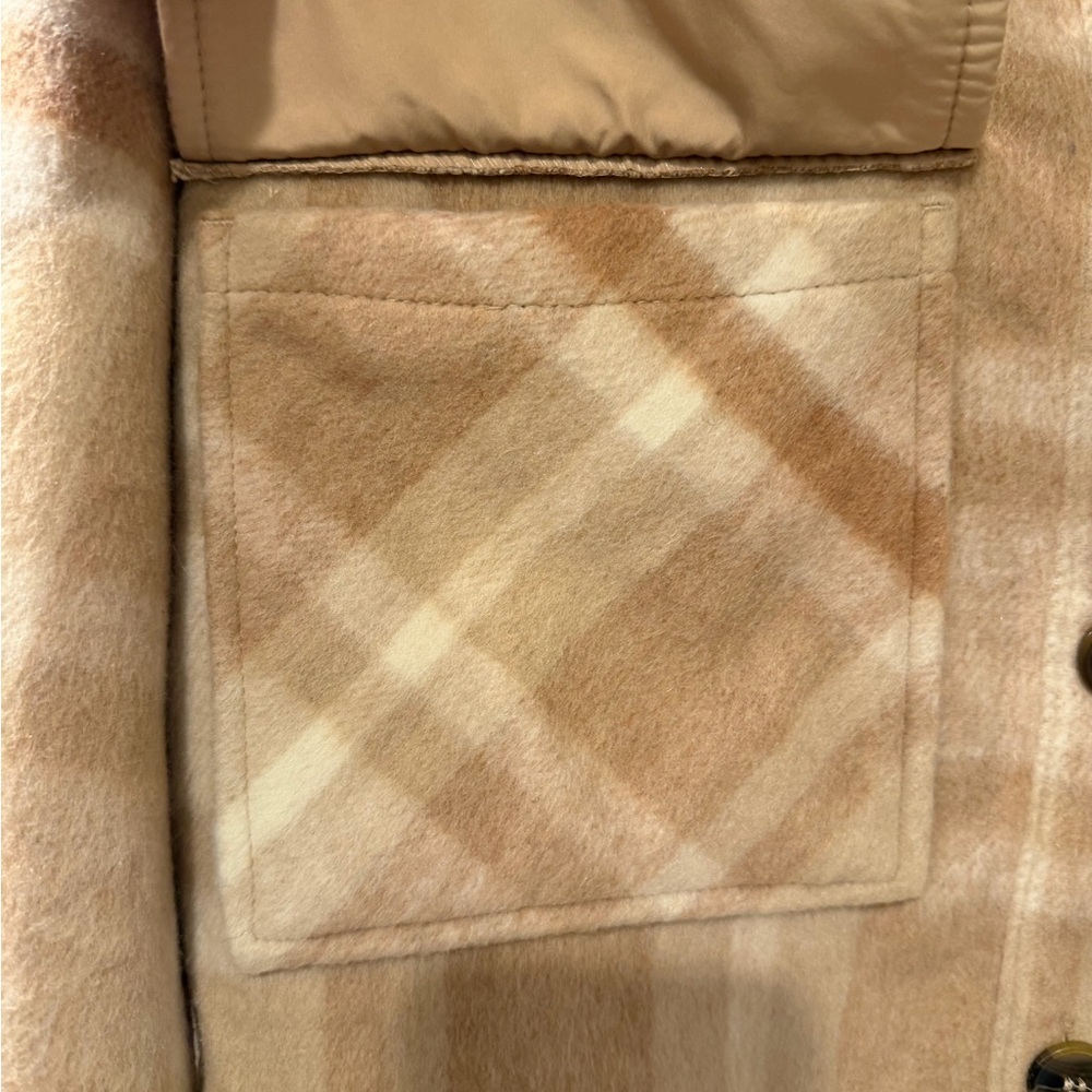 Plaid Utility Shacket Jacket - Beige Plaid - Picture 5 of 5